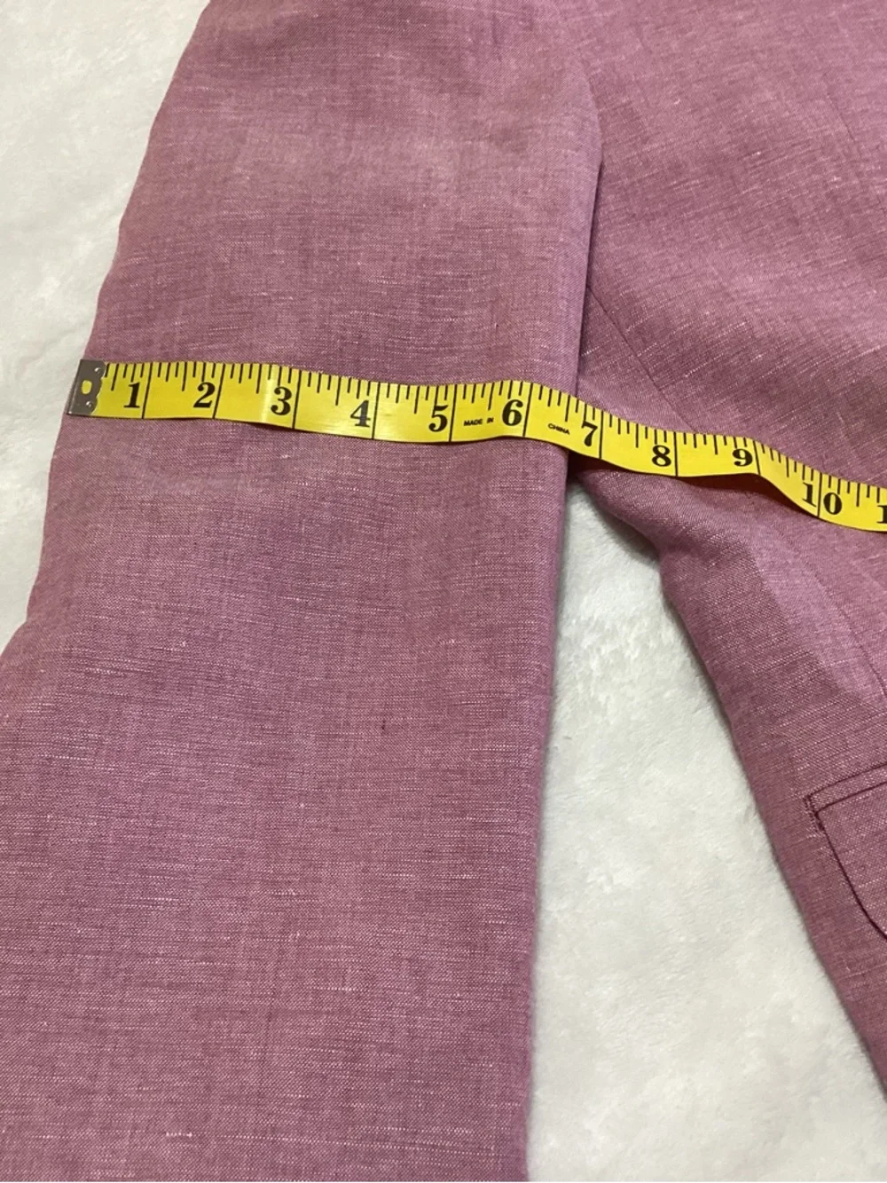 Men’s Perry Ellis Linen Blend Portfolio Slim Fit Dusty Pink Blazer Jacket 44L